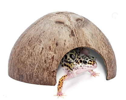 Coconut Husk Hideout for Reptiles- Leopard geckos, Snakes, Tarantulas, Lizards.